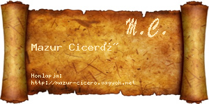 Mazur Ciceró névjegykártya